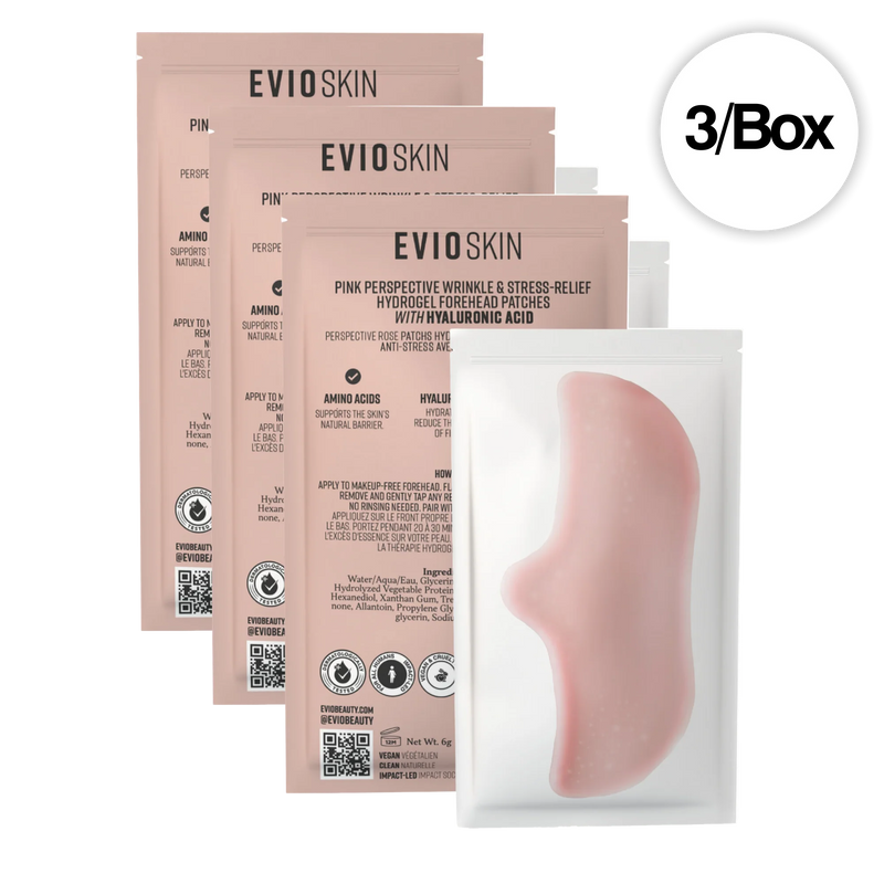 Pink Perspective Wrinkle & Stress-Relief Hydrogel Forehead Patches by EVIO at Petit Vour