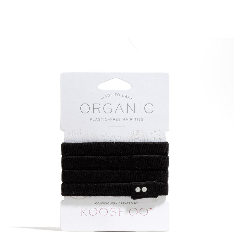 Plastic-Free Hair Ties Black by Kooshoo at Petit Vour