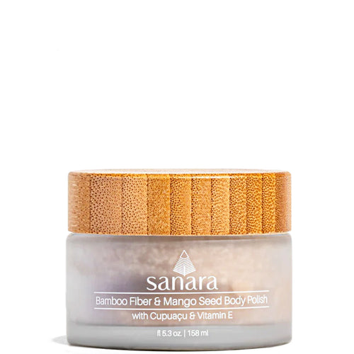 Bamboo Fiber and Mango Seed Body Polish by Sanara at Petit Vour